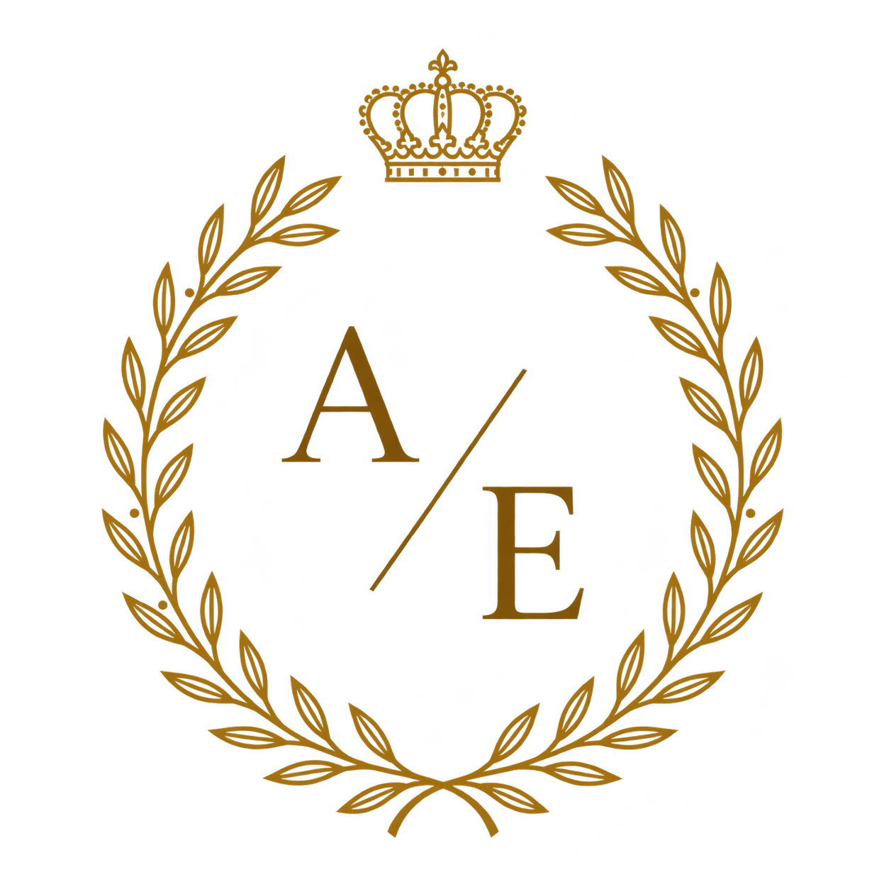 Anthony and Eunice crowned olive-branch monogram